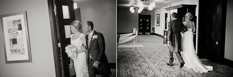 the bride arrives for her Wedding at the Deganwy Quay. Wedding Photographer: Celynnen Photography