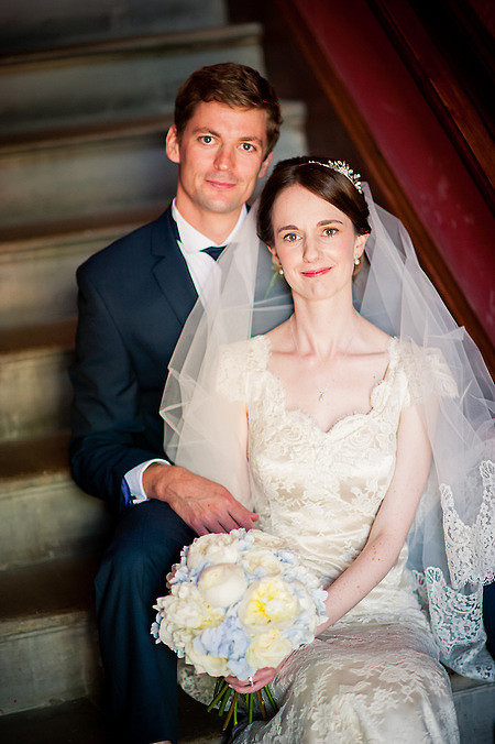 Bride and groom portrait at their wedding at Plas Hafod, by Celynnen Photography.